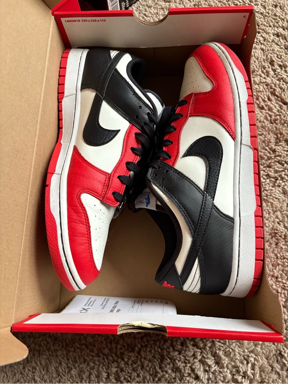 Nike Men’s Low-Top Sneakers - Red, Black, White